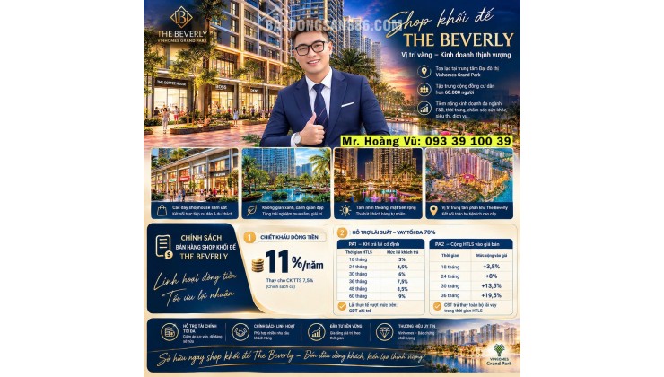Một mặt bằng hai chiến lược Shophouse Beverly Vinhome Quận 9 lời ngay 5%: từ 129 triệu/m2